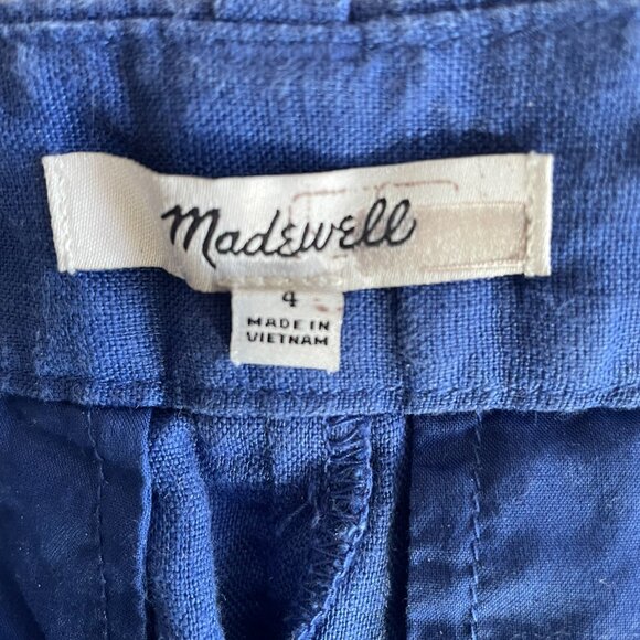 Madewell Blue Linen Pants Size 4 - Picture 8 of 8